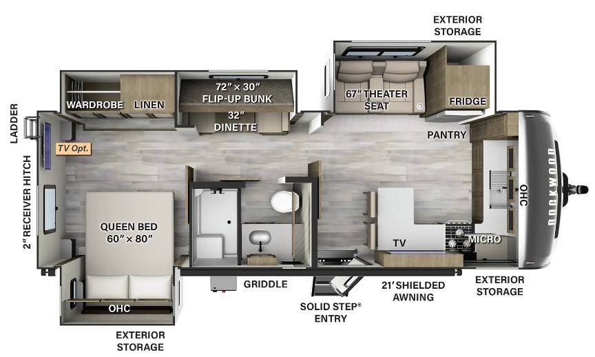 2024 FOREST RIVER ROCKWOOD 8264BHS, , floor-plans-day image number 0